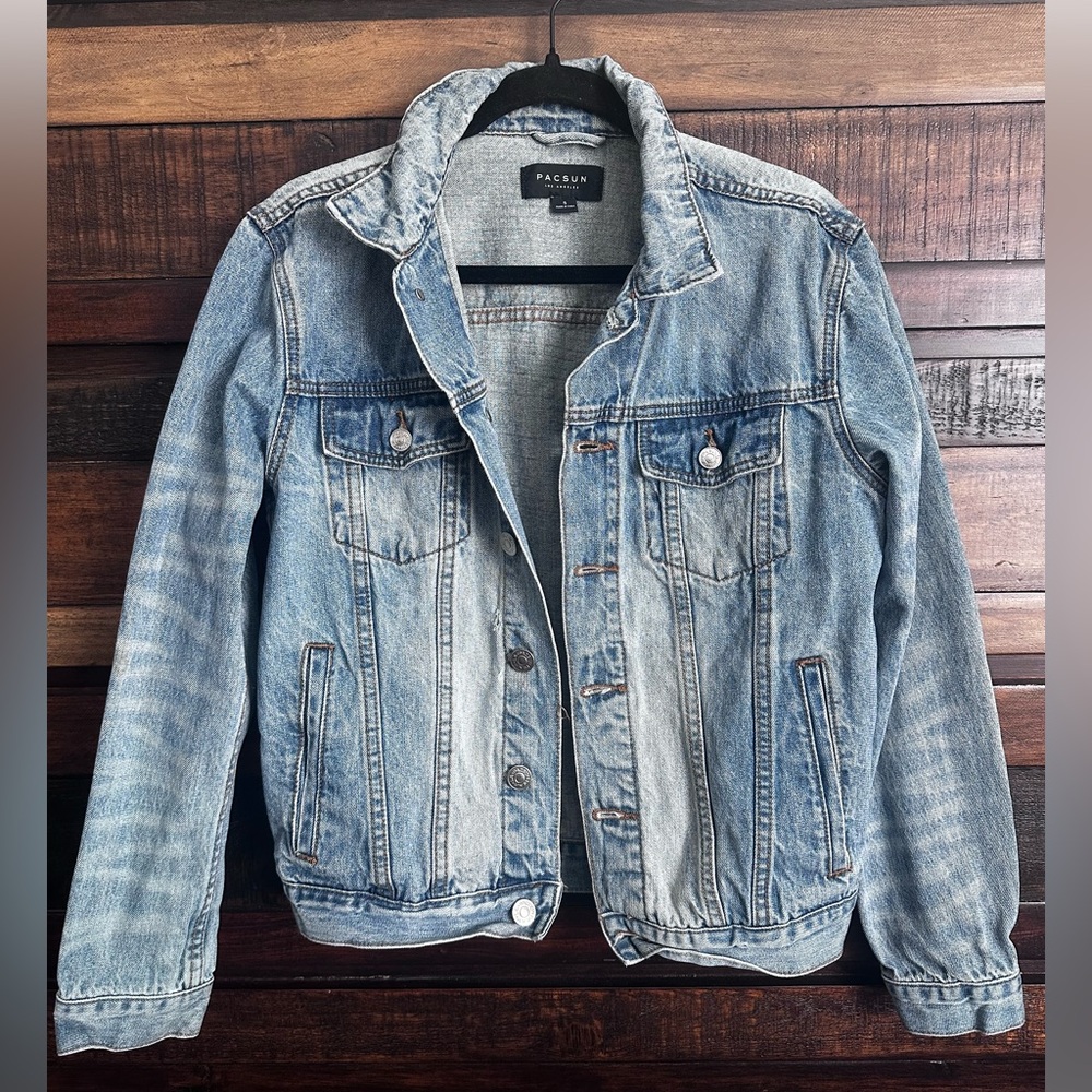 Pre-Loved PacSun Women's Blue Jean Jacket